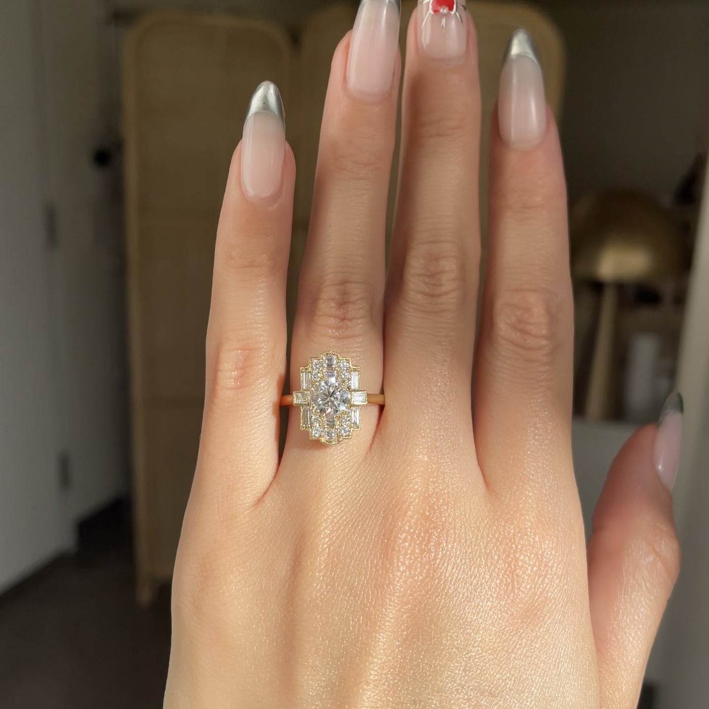 Isabella: Modern 6-Prong Round Diamond Engagement Ring | Ken & Dana