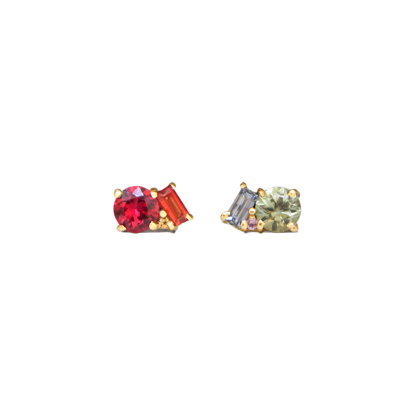 Rainbow Sapphire Confetti Stud Earrings