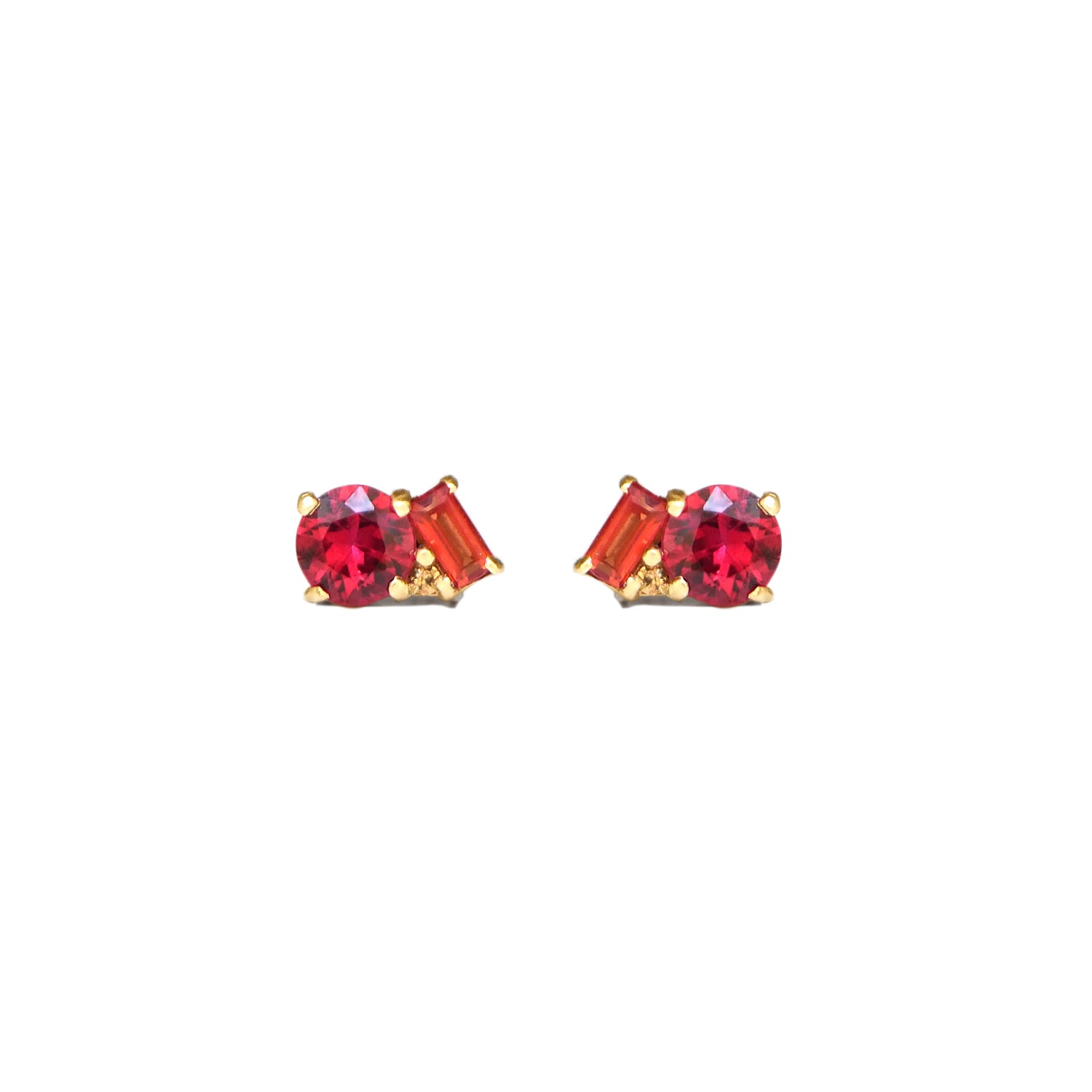 Rainbow Sapphire Confetti Stud Earrings
