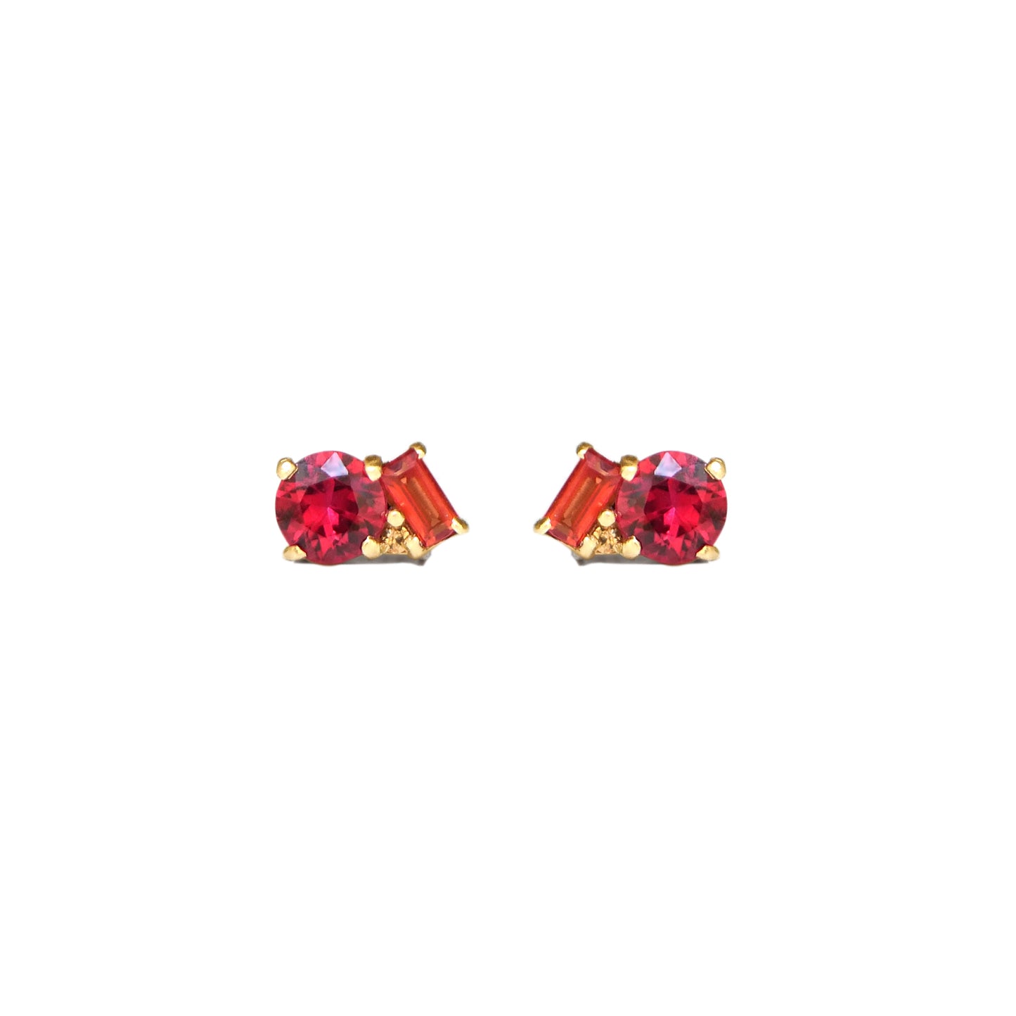 Rainbow Sapphire Confetti Stud Earrings