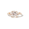 Oval Rose Cut Moissanite & Marquise Diamond Ring