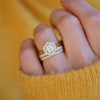 Round Brilliant Cut Hexagon Shape Mosaic Ring