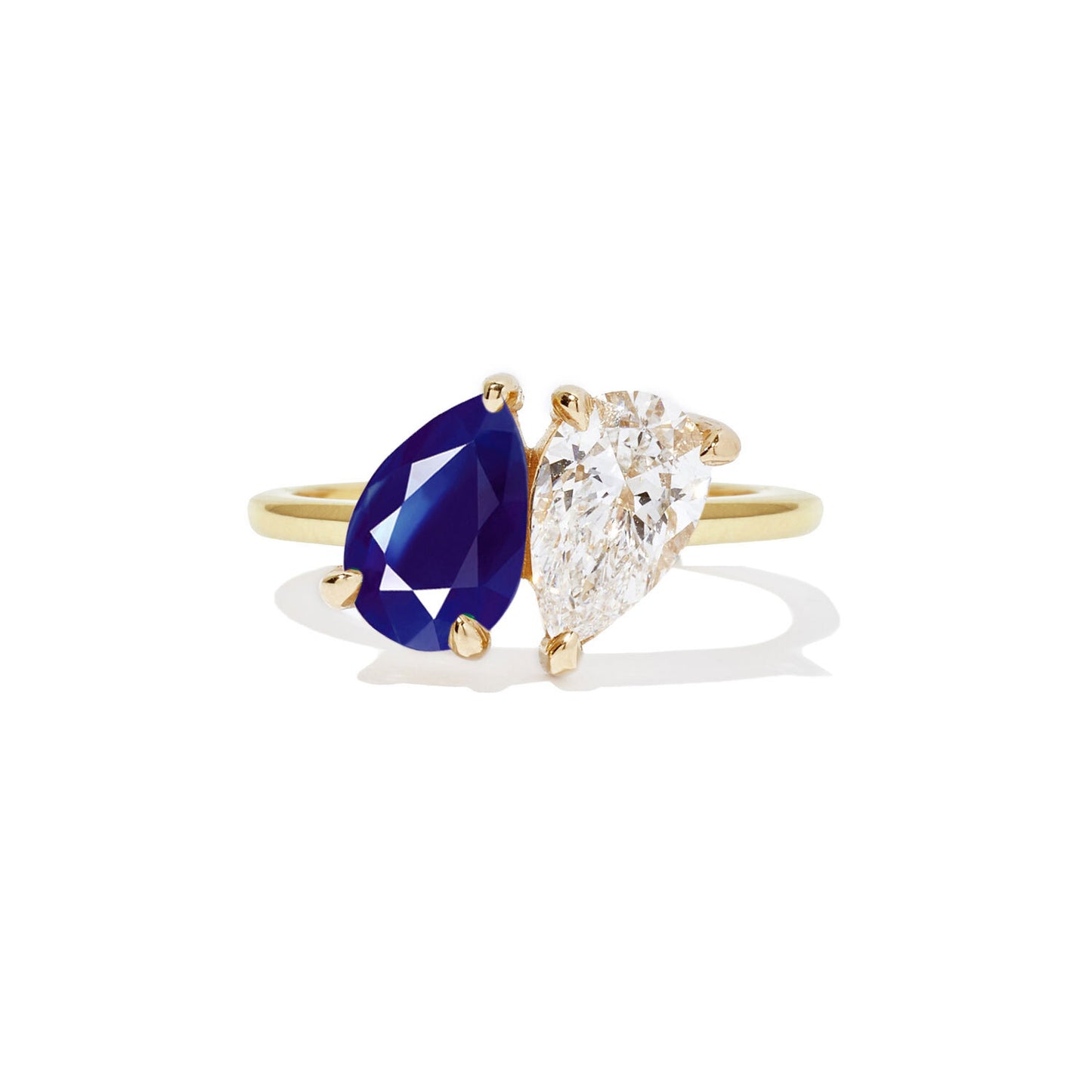 Pear Shaped Sapphire & Diamond Toi et Moi Ring