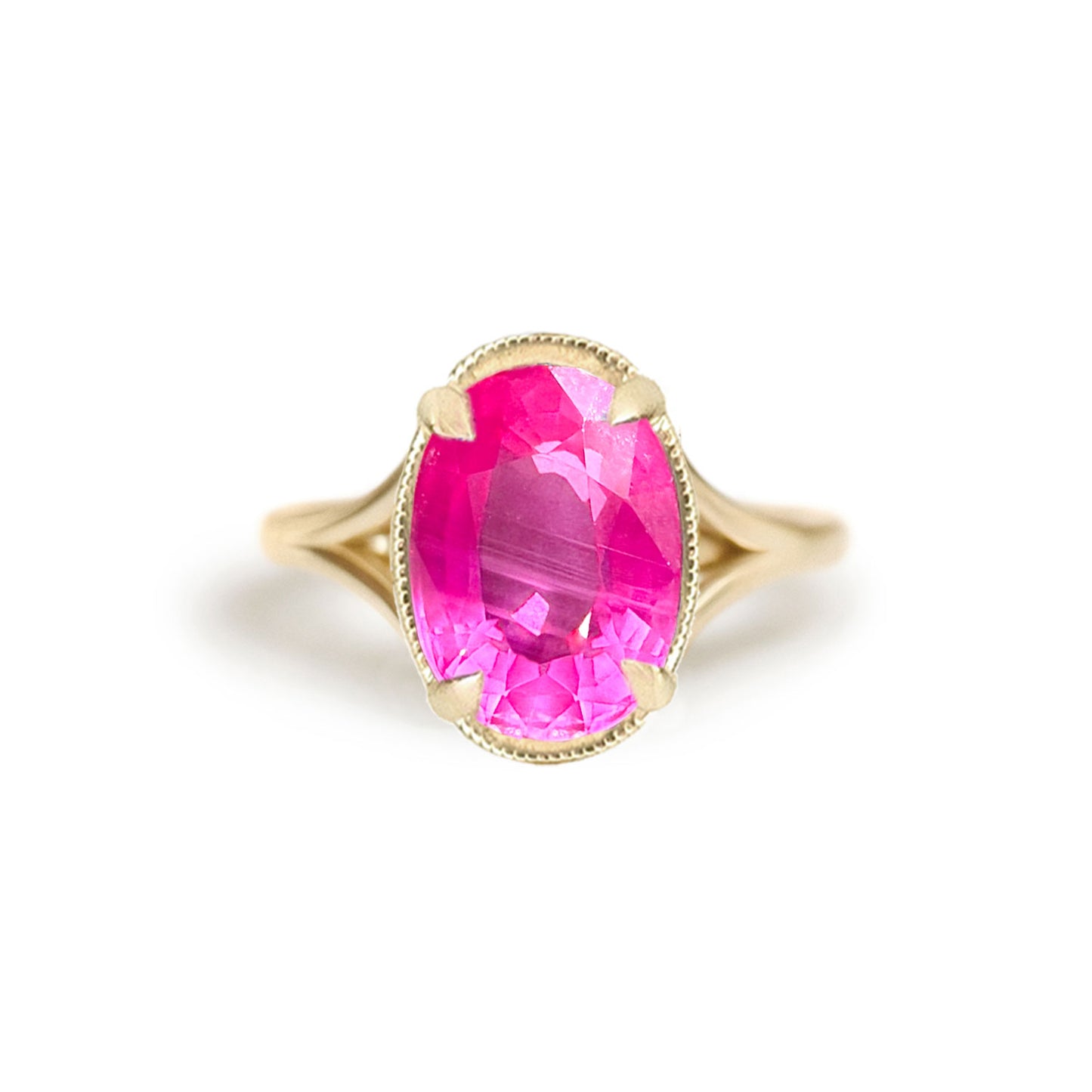 3.16 Oval Cut Opalescent Bright Pink Sapphire
