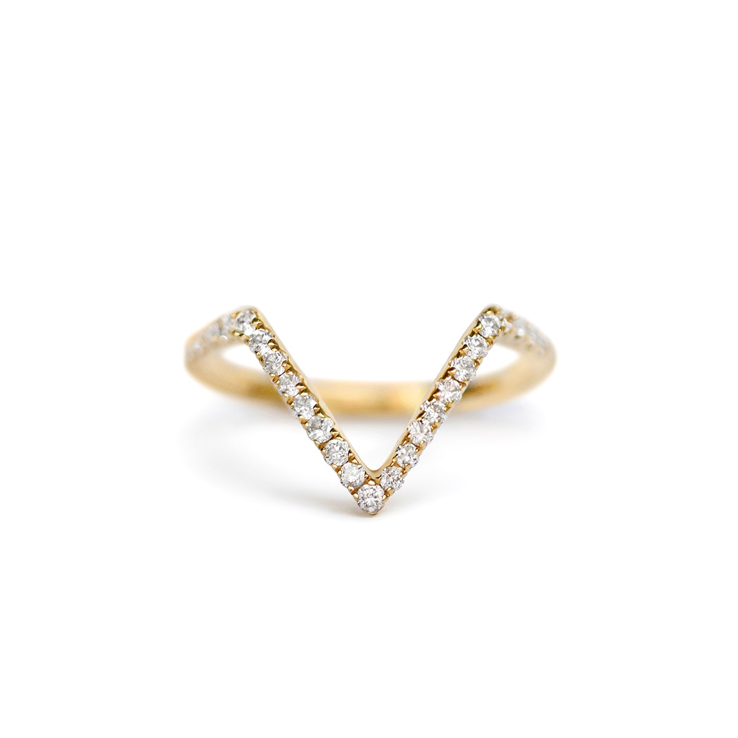 V Contour Pave Band
