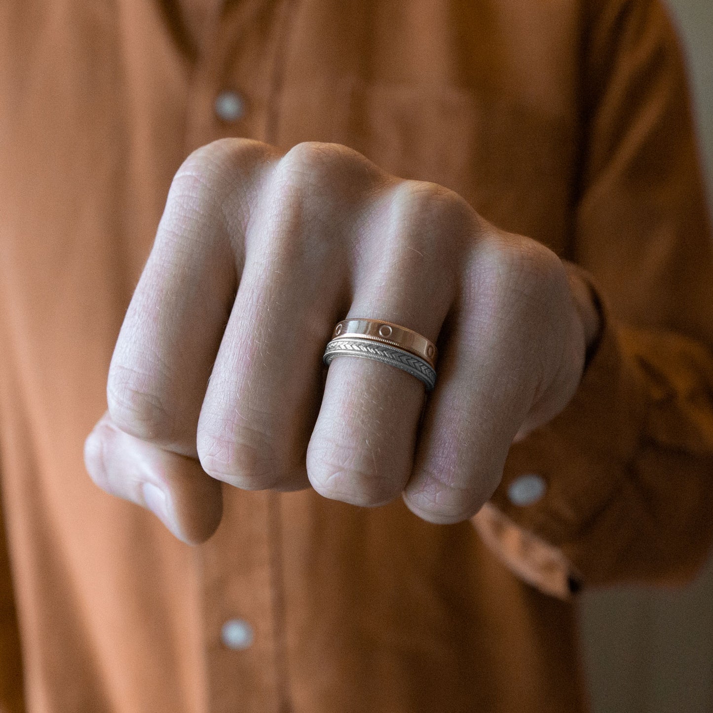 Wheat Pattern Engraved Wedding Ring