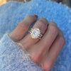 Deco Emerald Cut Moissanite Diamond Mosaic Ring