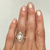 2.14 Carat Rose Cut Oval Diamond Shape Mosaic Ring
