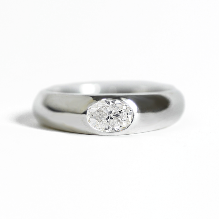 Oval Diamond Signet Ring in LA | Berlinger Jewelry