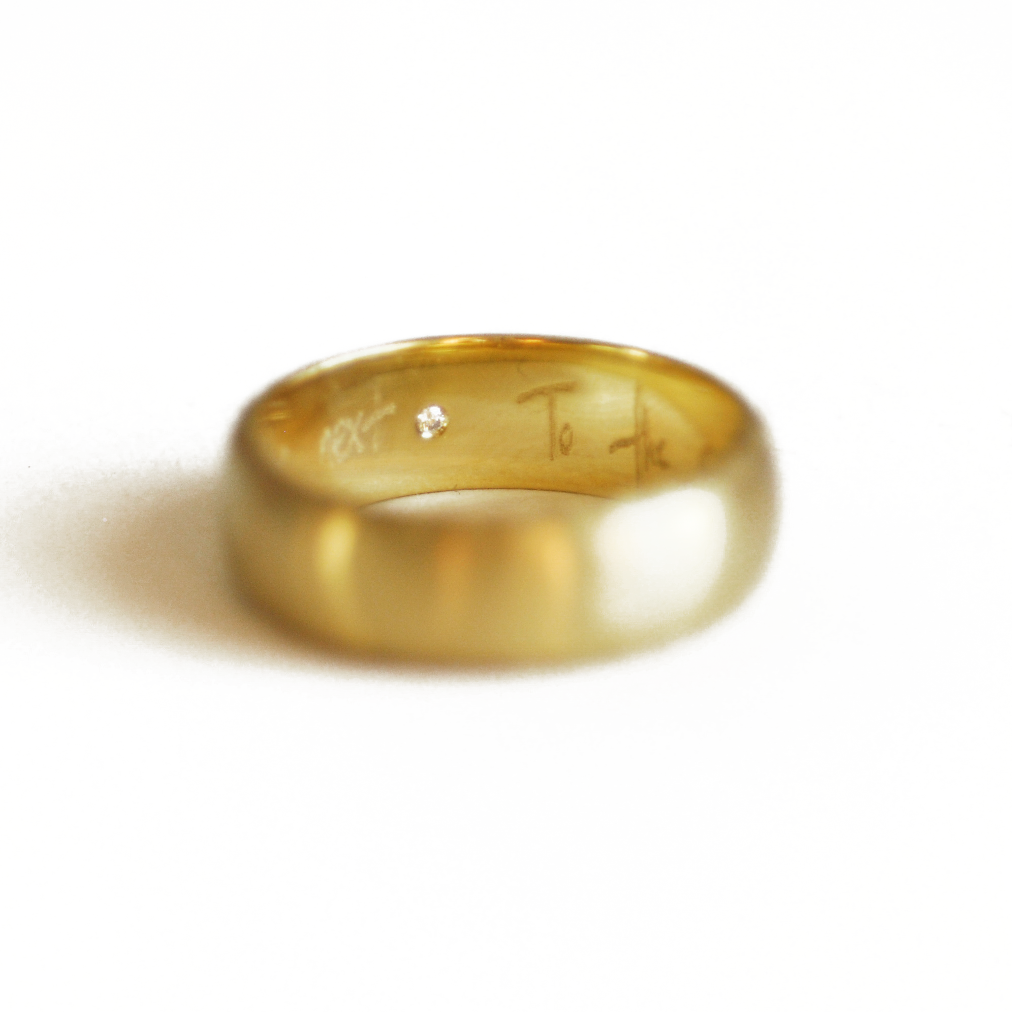 Moon Pattern Satin Mens Wedding Ring