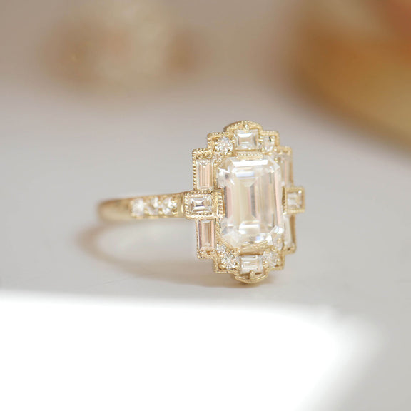 Moissanite Diamond Mosaic Engagement Ring | Berlinger Jewelry