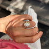 Deco Emerald Cut Moissanite Diamond Mosaic Ring
