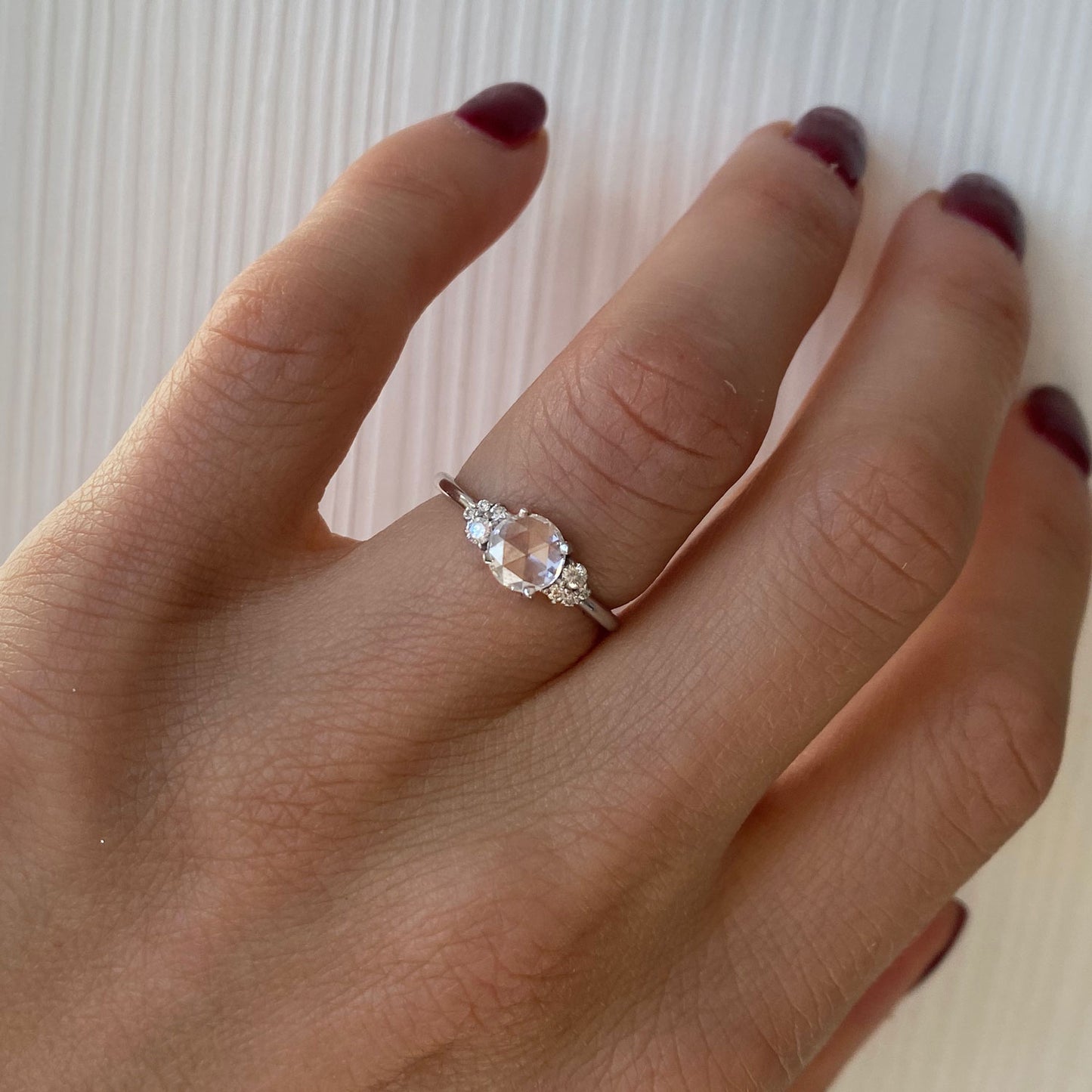 Rose Cut Diamond Cluster Engagement Ring