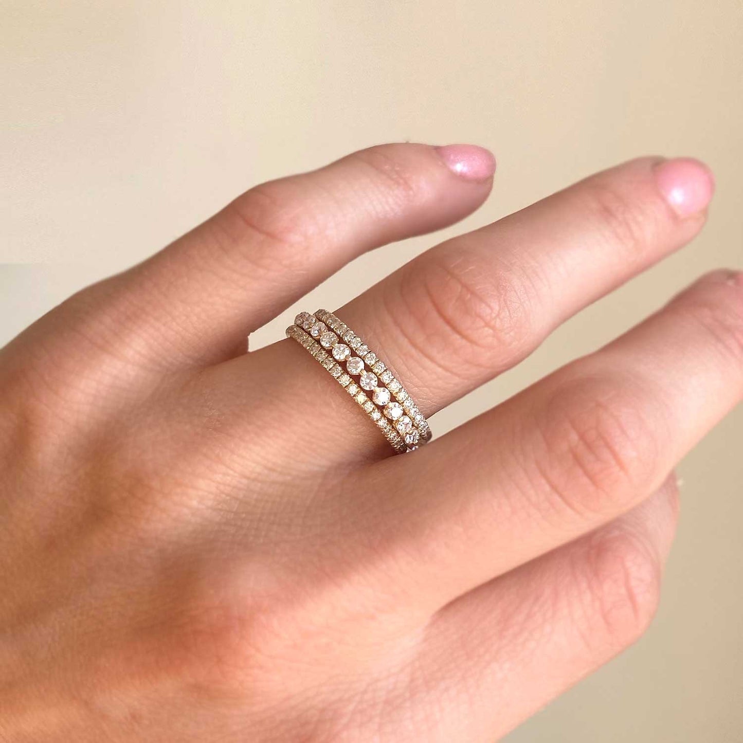 Floating Gold and Round Diamond Wedding Ring | Berlinger Jewelry