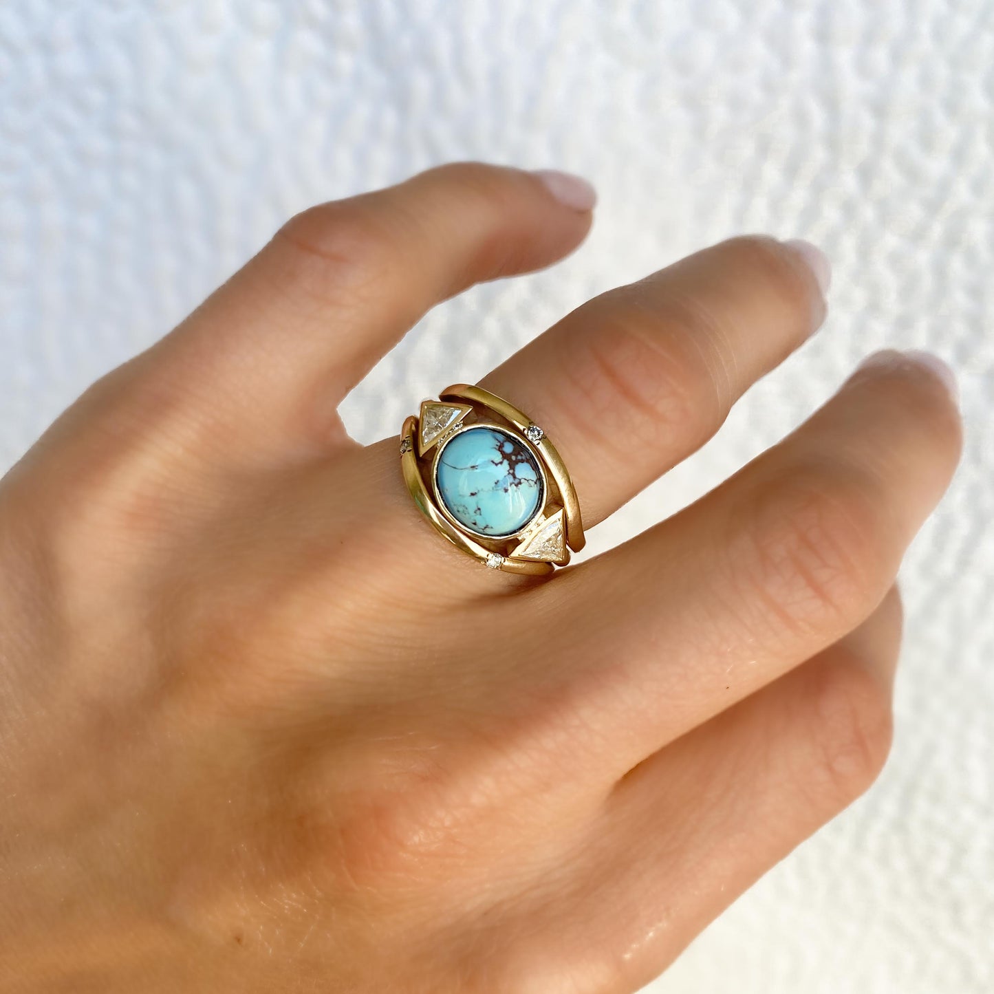 Turquoise & Diamond Stacking Ring Set