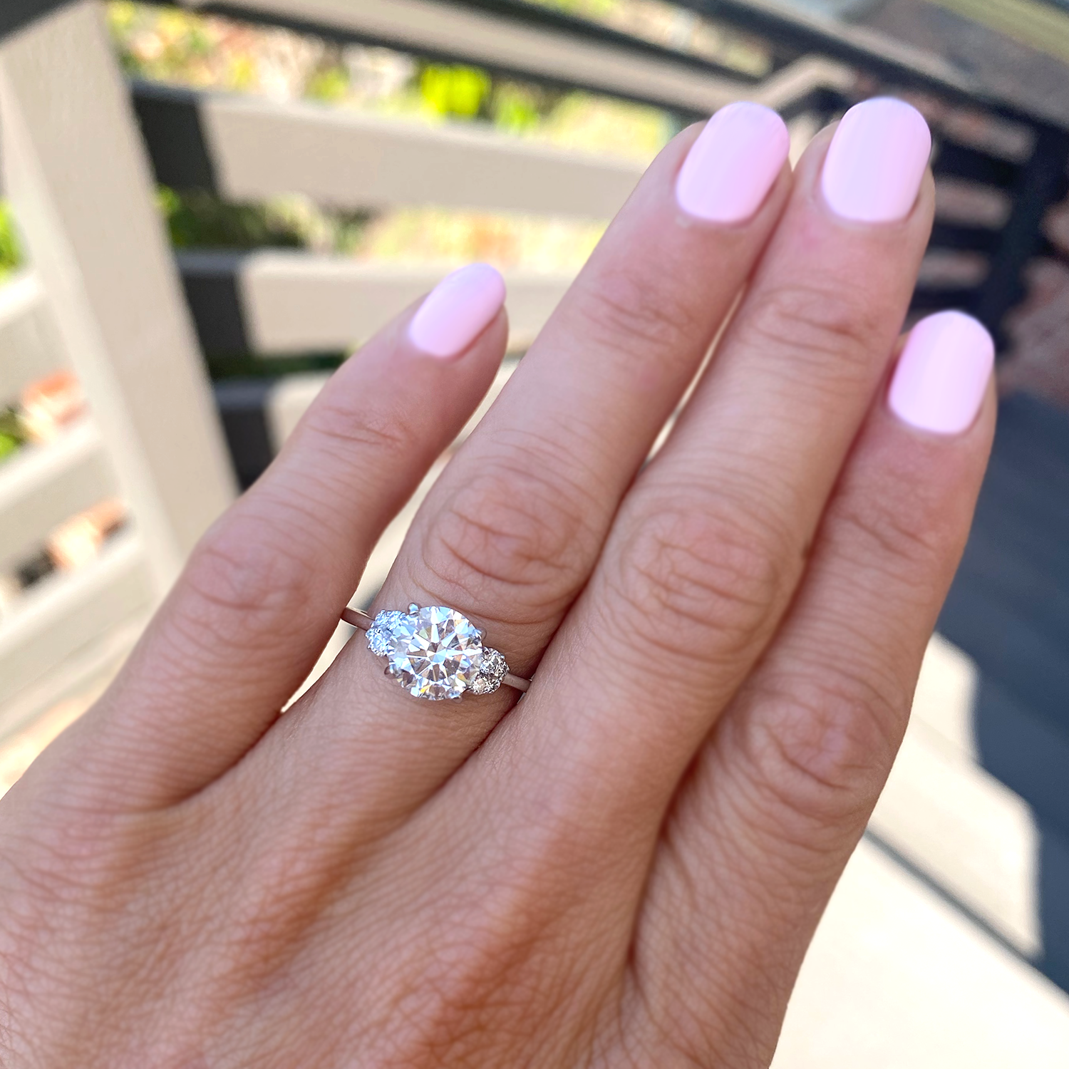 Custom 2.00 ctw. Lab created cluster Diamond Engagament Ring Berlinger Jewelry