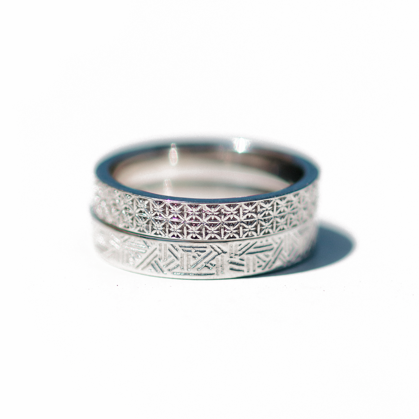 Engraved Platinum Custom Wedding Rings
