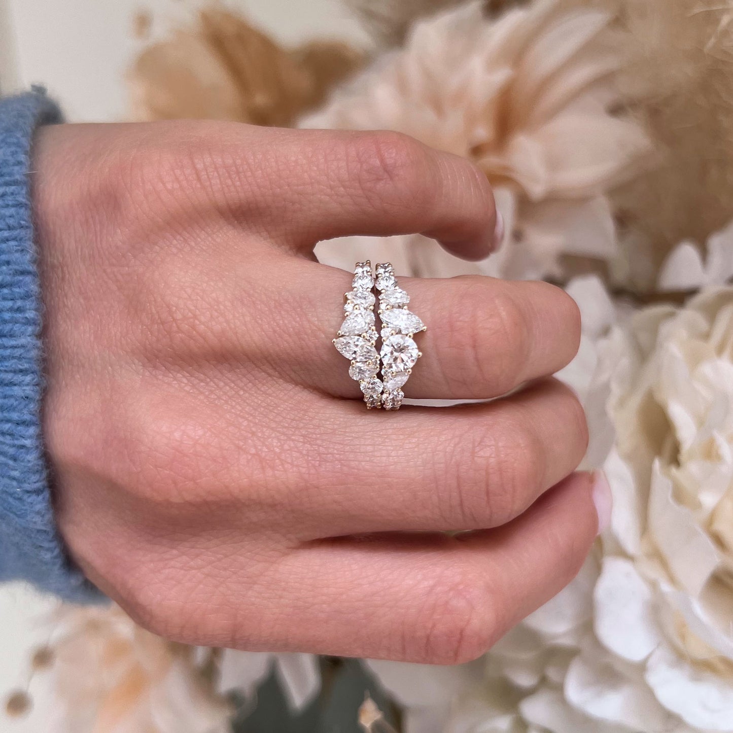 The Marquise & Round Firework Diamond Mosaic Band is a perfect blend of modern and classic elements, designed to captivate and shine in any setting.