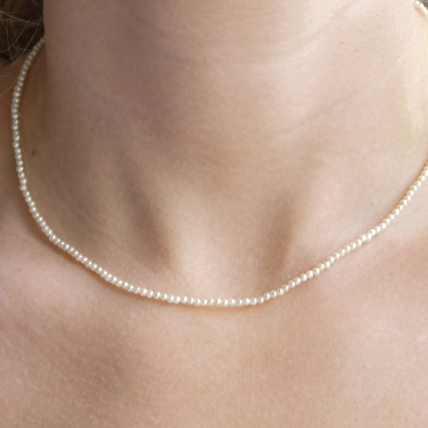 One Pearl Floating Pearl Necklace, Solitaire Floating Pearl Necklace–  Jewelry By Tali