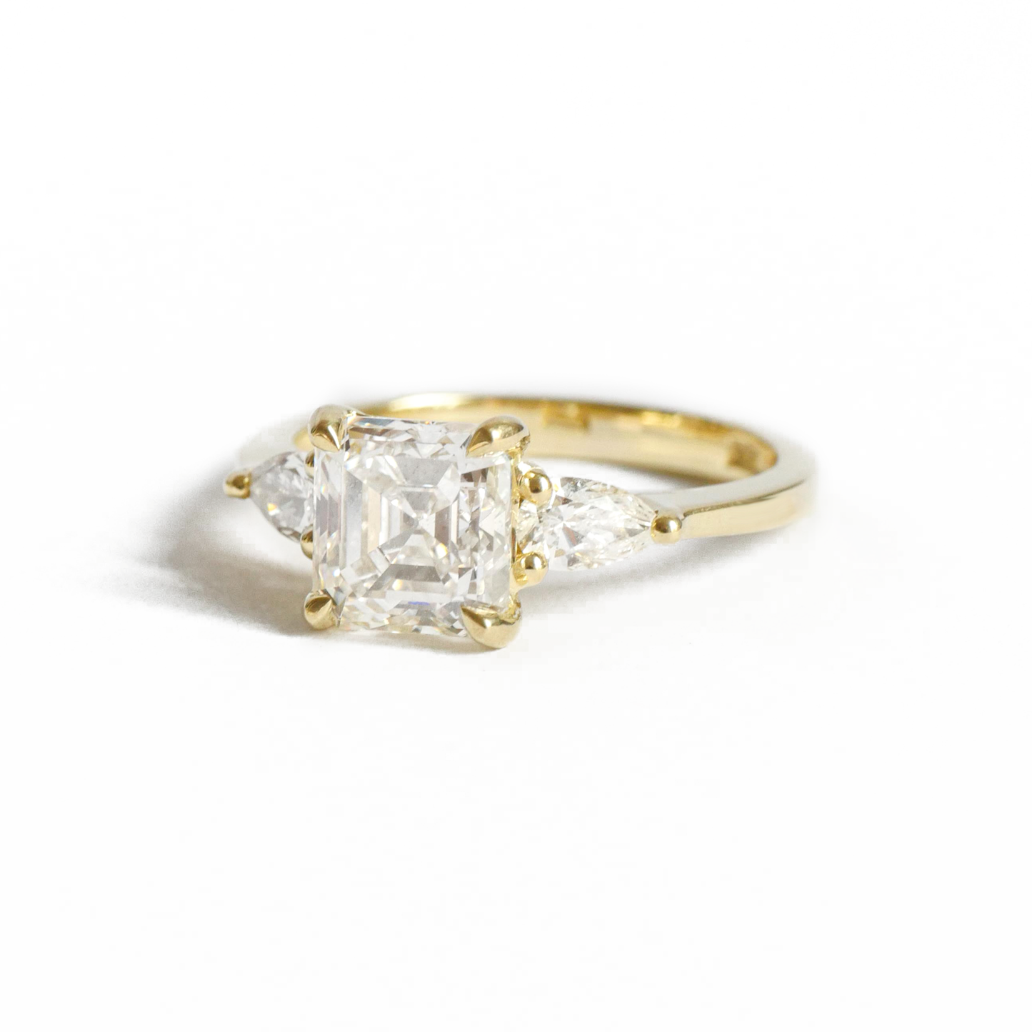 Asscher & Pear Diamond Engagement Ring