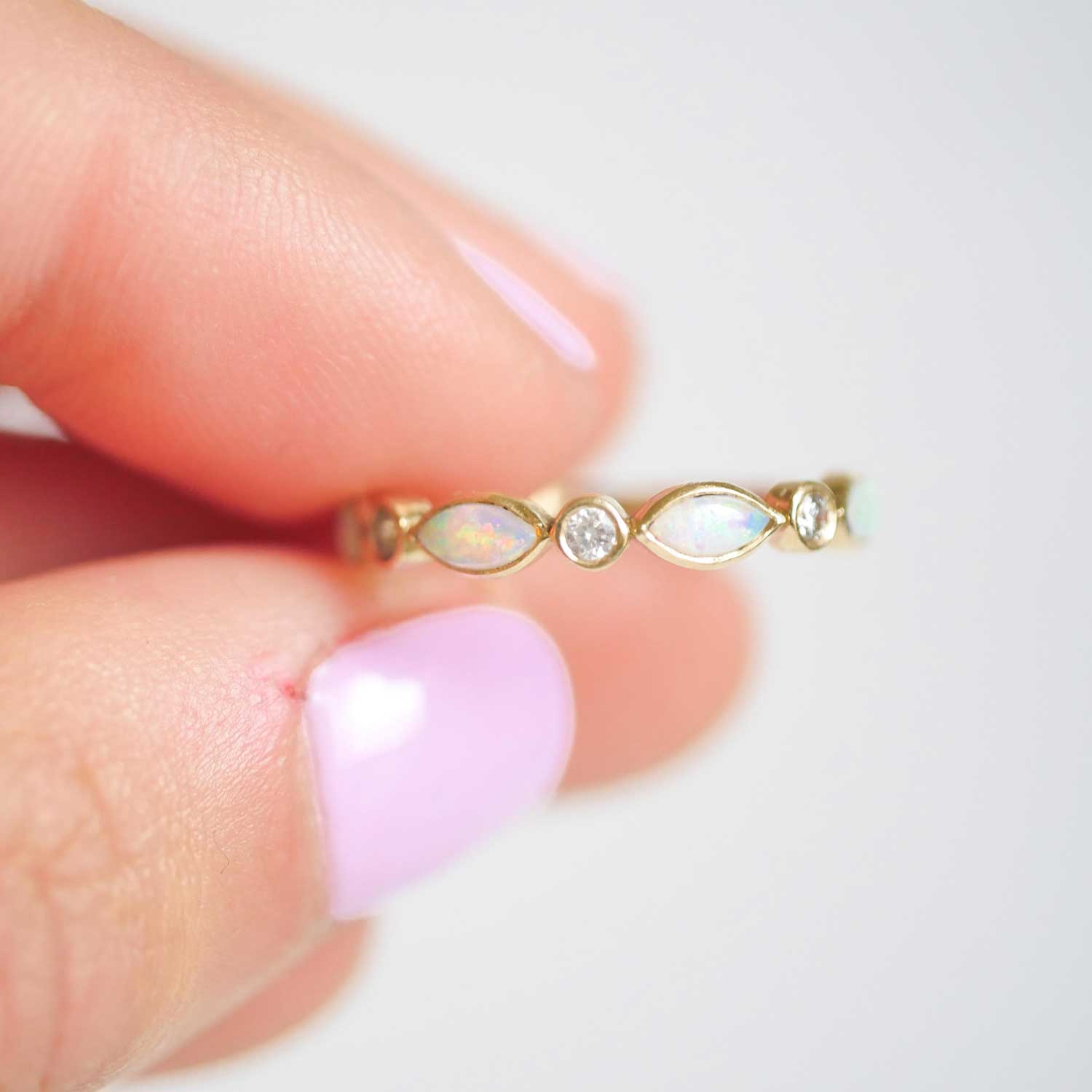 Marquise Opal & Diamond Ring