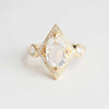 2.14 Carat Rose Cut Oval Diamond Shape Mosaic Ring