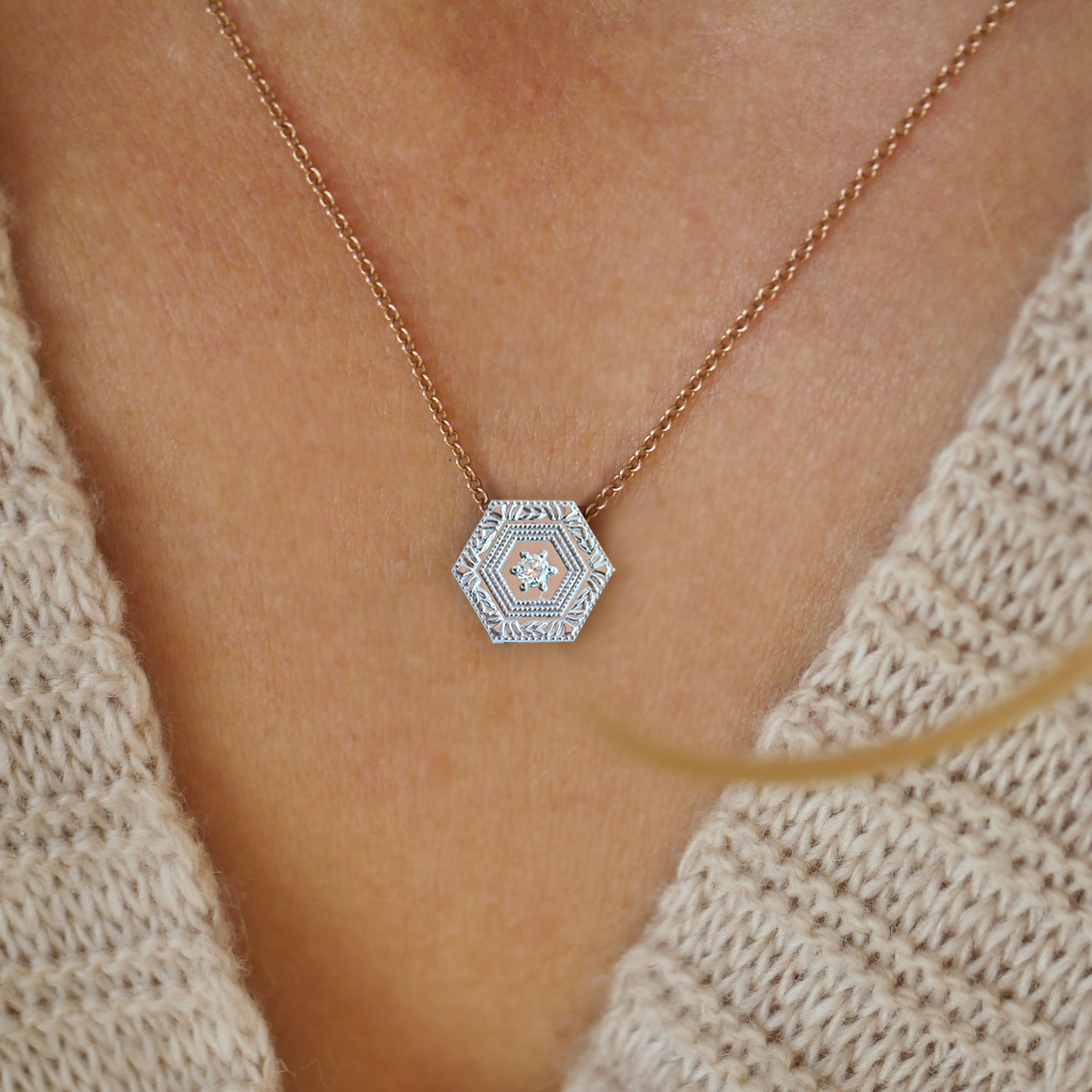 Hexagon pendant deals