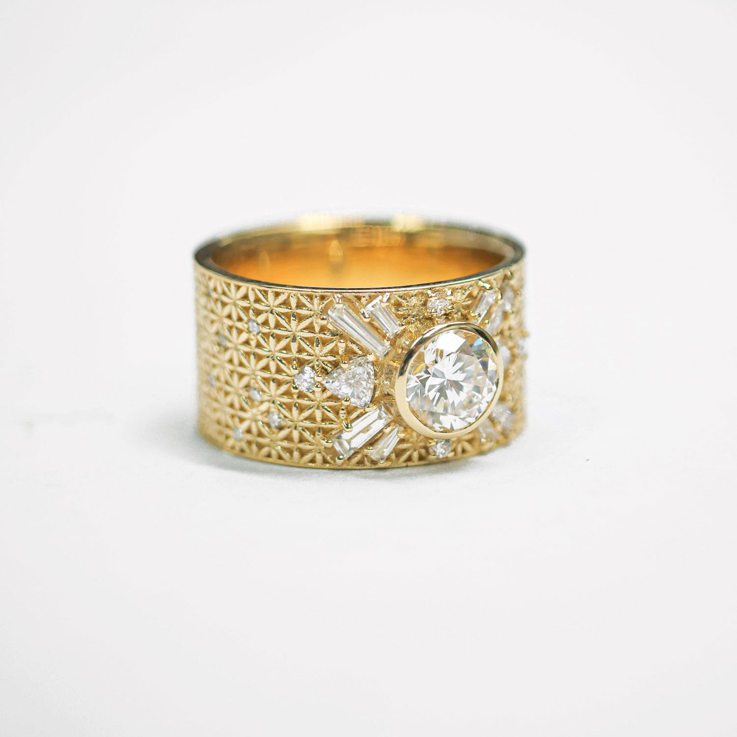 Heirloom Diamond Wide Antique Star Sunburst Ring | Berlinger Jewelry