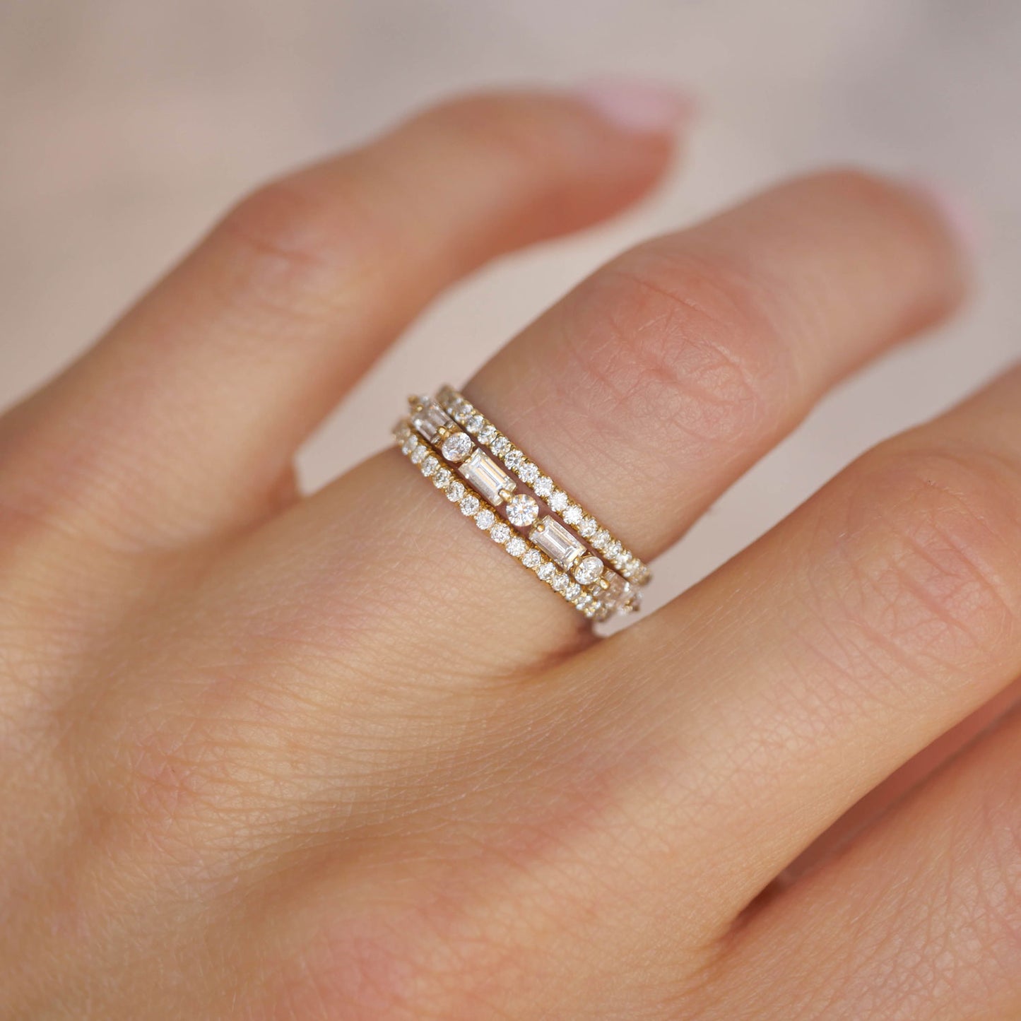 Delicate French Pavé Eternity Diamond Wedding Ring