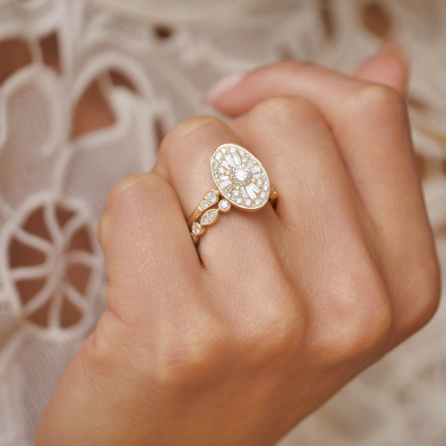 Marquise & Round Eternity Diamond Wedding Ring