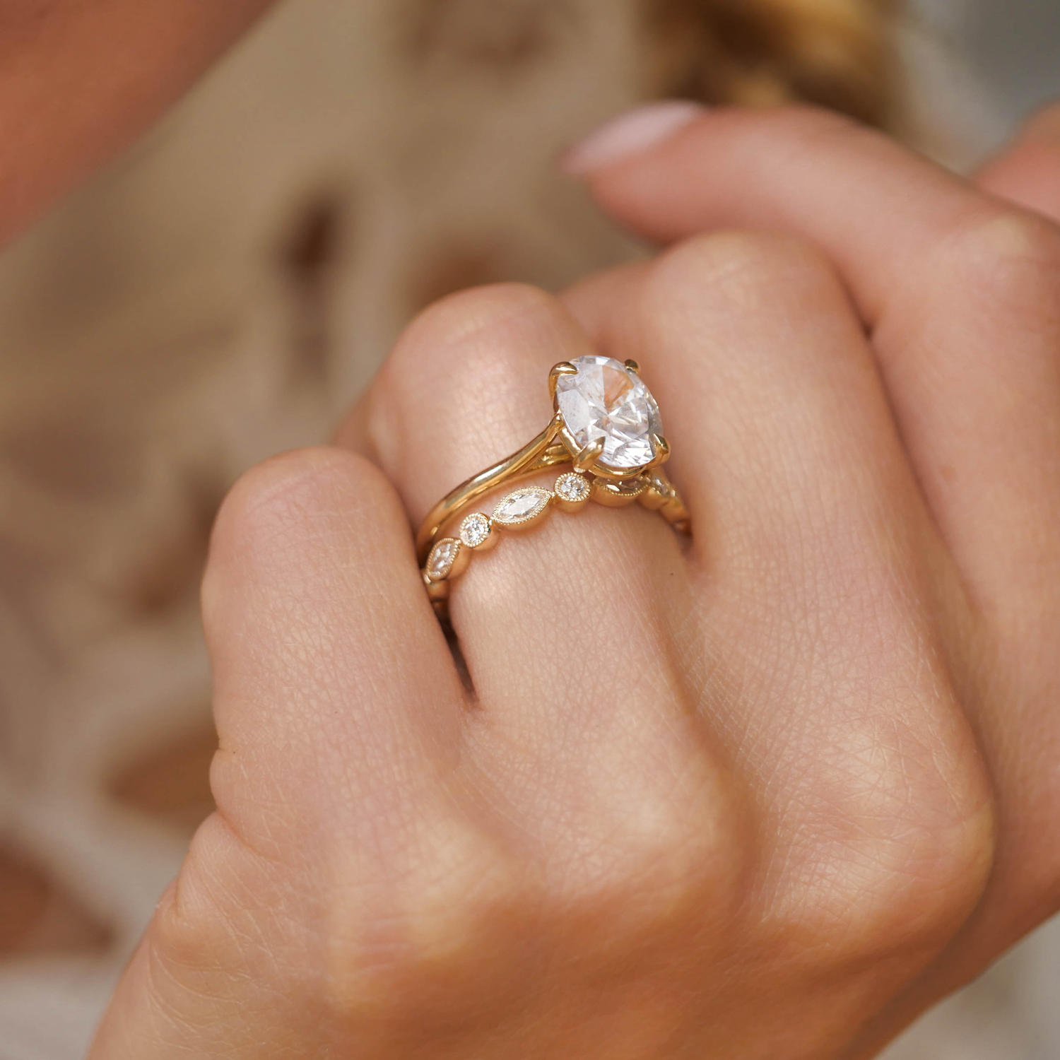 Berlinger Jewelry Pear & Oval Diamond Wedding Ring