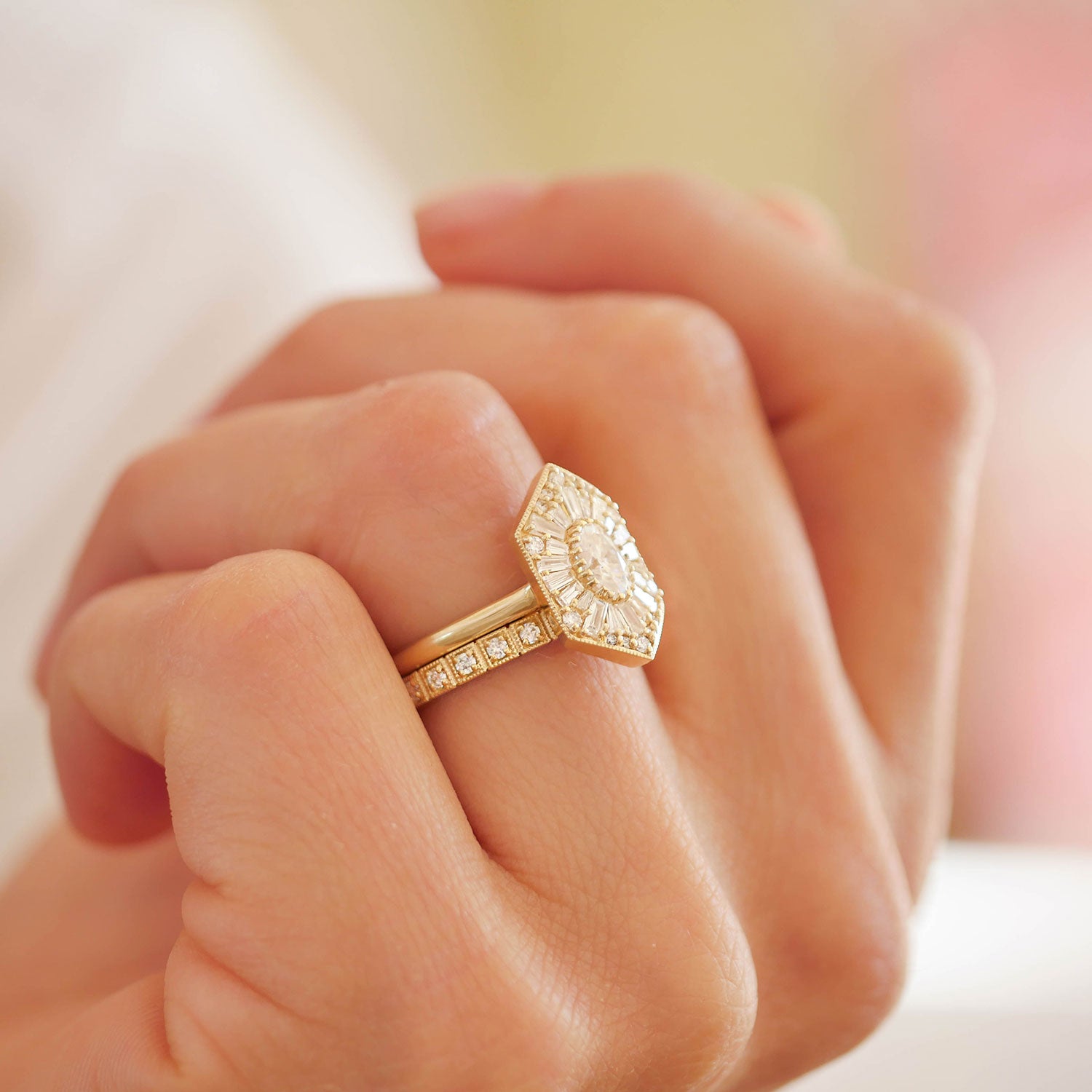 Art Deco Inspired 2mm Notched Diamond Wedding Band Ring | Berlinger Jewelry