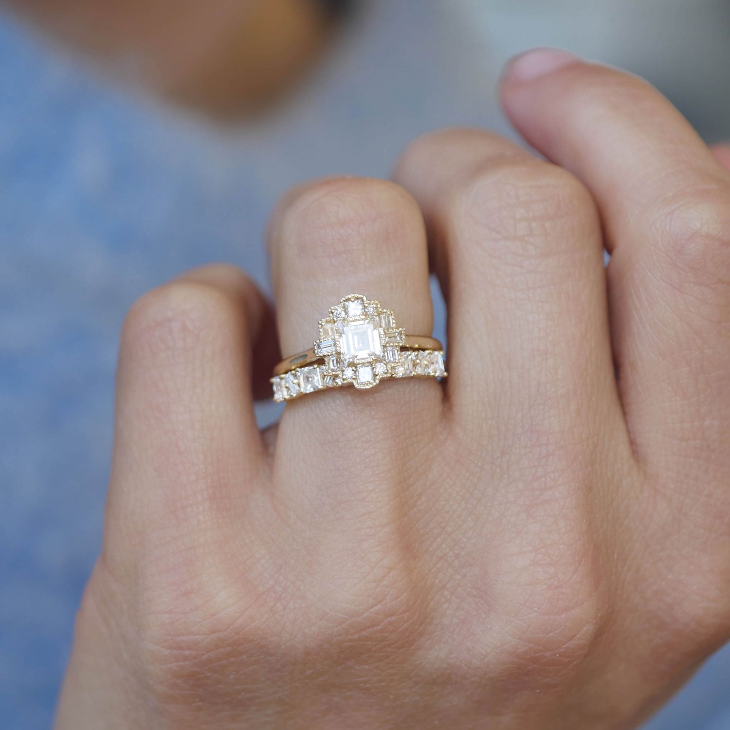 Asscher Cut & Baguettes 3Stone Diamond Ring, 2.55Ct G VS1 GIA –  Kingofjewelry.com