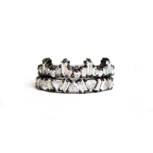 Custom Black Rhodium Stacking Ring Set