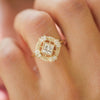 Lilibird Diamond Mosaic Ring Princess Cut Center