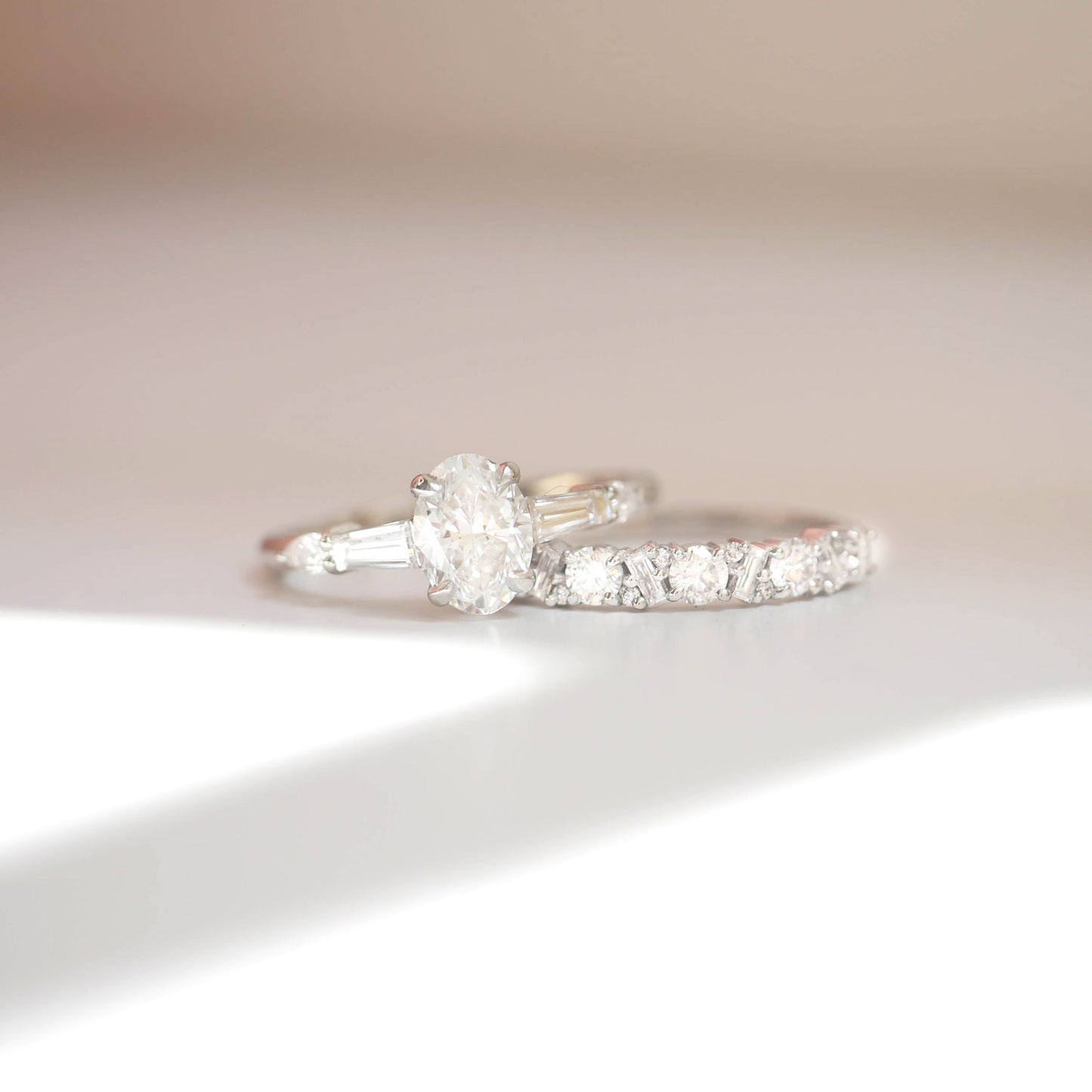 Oval Baguette & Pear Diamond Ring