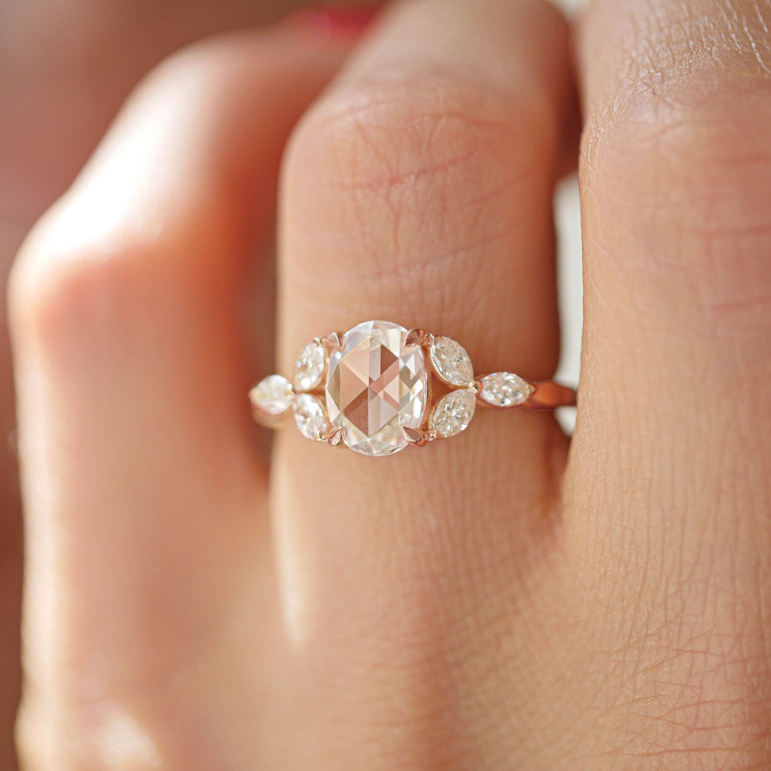 Rose shaped diamond rings Clearance