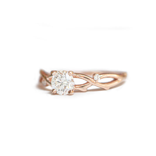 Custom Rose Gold Diamond Vine Ring