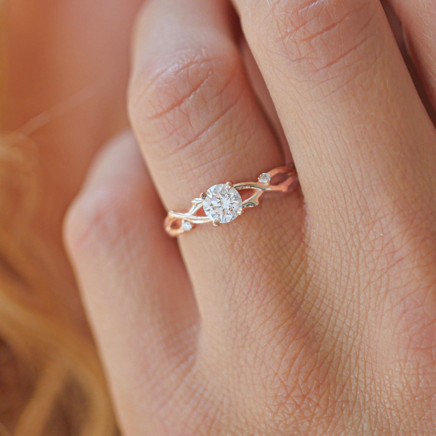 Simple Rose Gold Engagement Ring