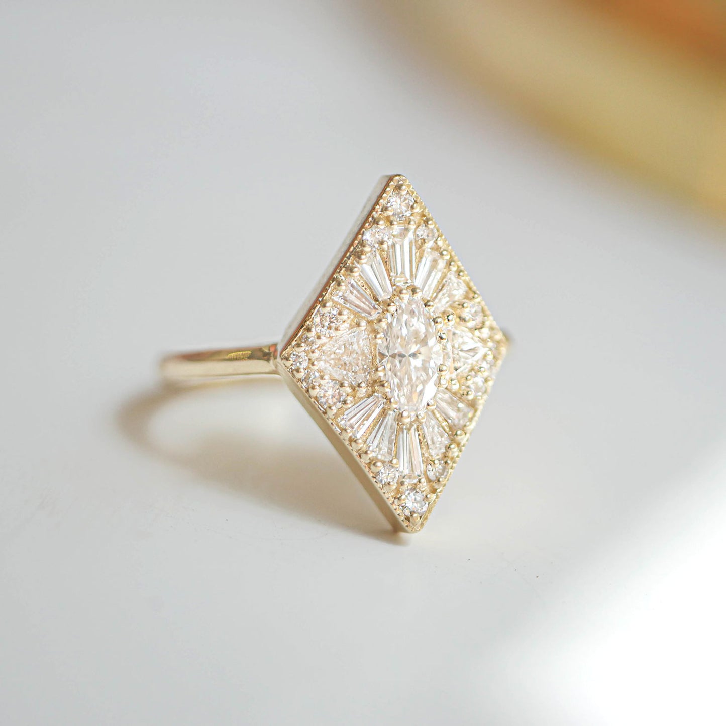 Mini Kite Shape Marquise Diamond Mosaic Ring
