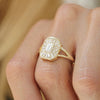 Split Shank Emerald Ballerina Diamond Mosaic Ring