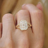 Split Shank Emerald Ballerina Diamond Mosaic Ring