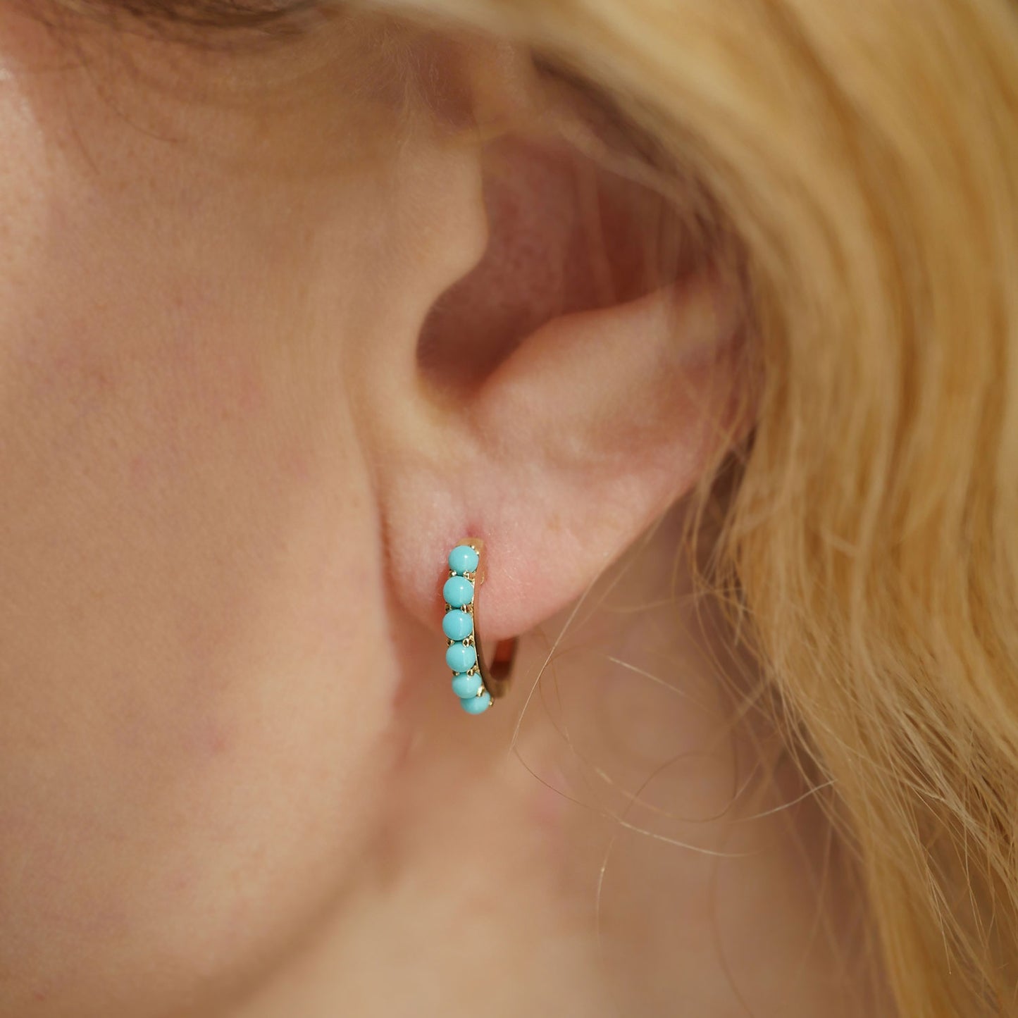 Turquoise Huggie Earrings