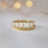 French Cut Diamond Line Ring