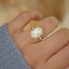 Deco Emerald Cut Moissanite Diamond Mosaic Ring