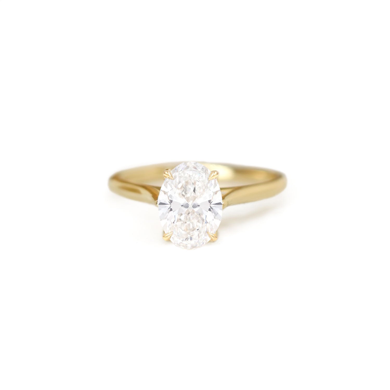 2.00 Ctw. Lab Created Oval Diamond Solitaire Engagement Ring