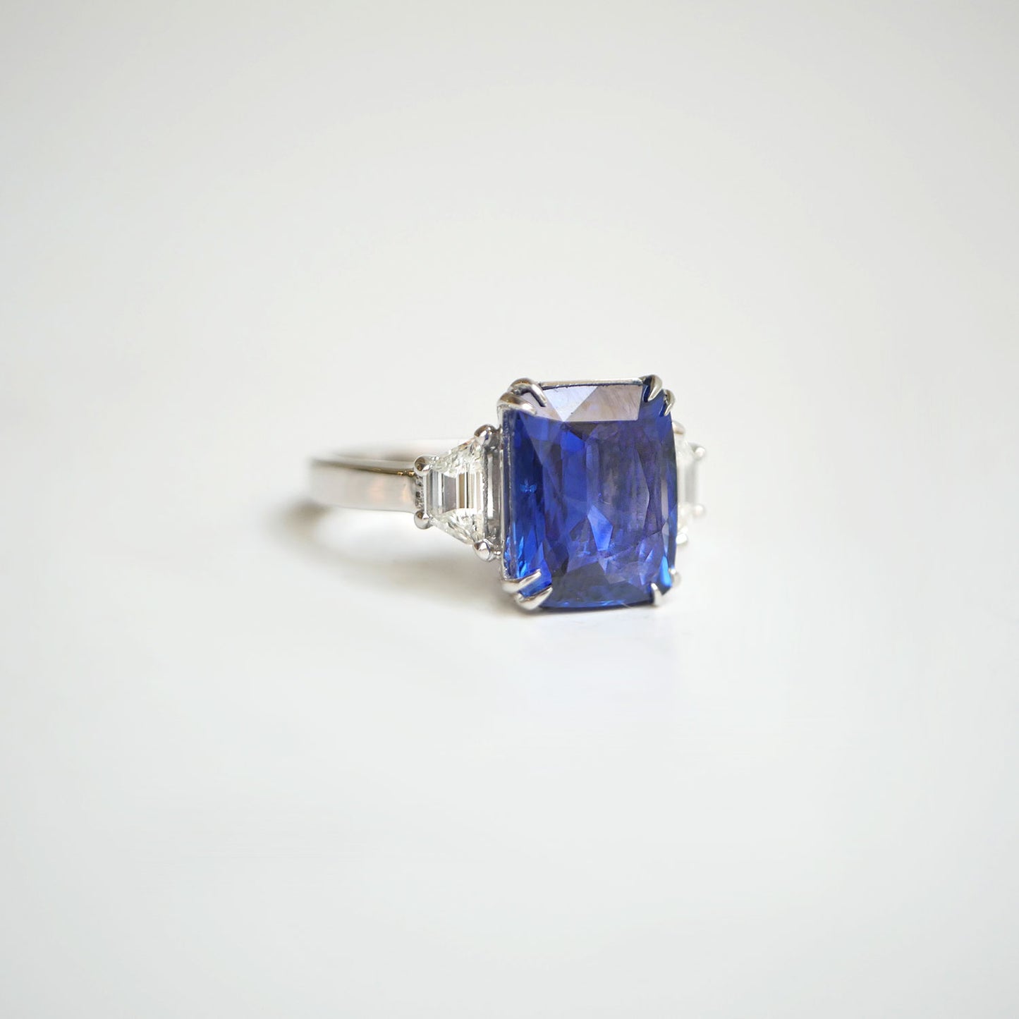 Radiant Sapphire & Diamond Engagement Ring