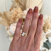 This elegant ring, with its pear-shaped champagne diamond, beautifully symbolizes the union of two distinct individuals, each with their own radiant brilliance.