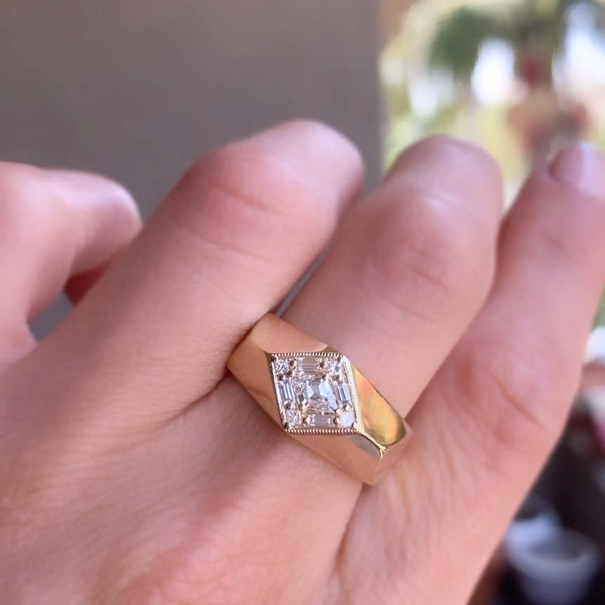 Kite Shaped Diamond Fitzgerald Ring