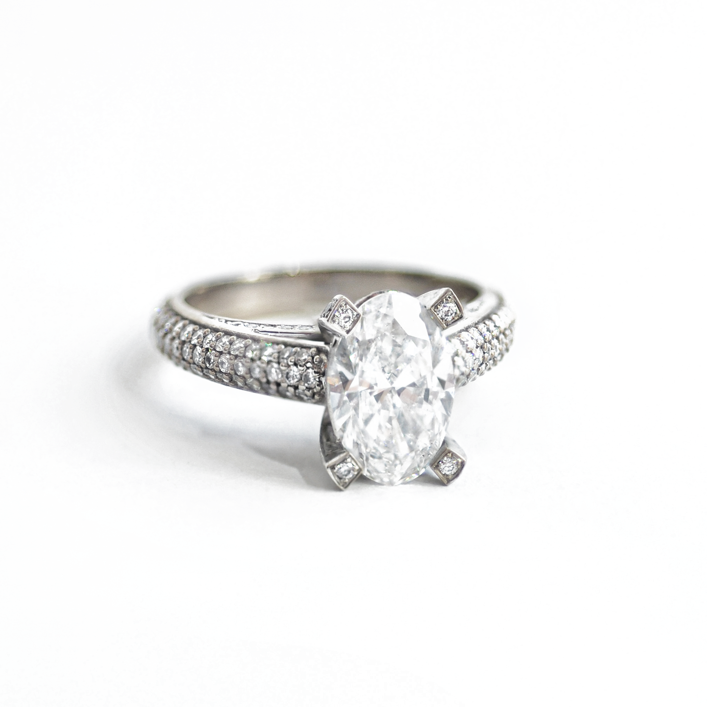 Micro pave 2025 oval engagement ring